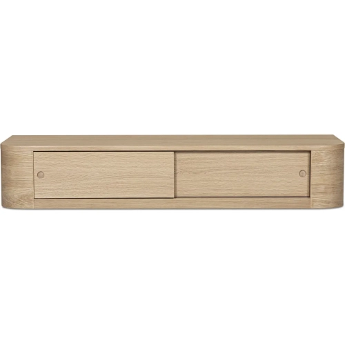 Round Off Floating Console Table in Natural Oak Wood